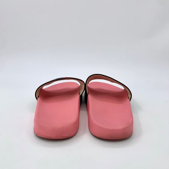 Gucci Pink Slide Sandals With Pineapple Print Strap & "Whats Inside" Design - Picture 4 of 9